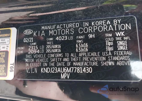 2021 Kia Soul S from USA, damaged, VIN KNDJ23AU6M7781430